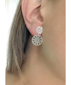 Boucles d'oreilles fleurs ajourées 10mm argent 925 plaqué or