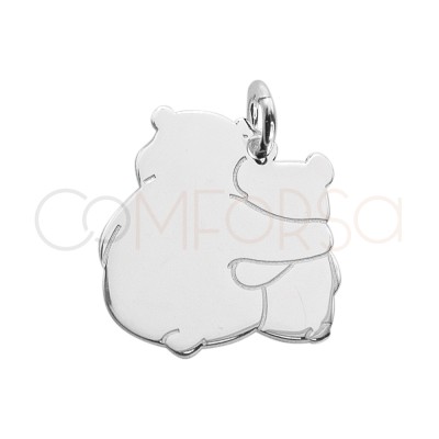 Pendentif ours embrassés 12 x 18mm argent 925