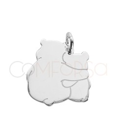 Pendentif ours embrassés 12 x 18mm argent 925