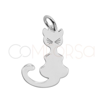 Pendentif chat lisse 11 x...