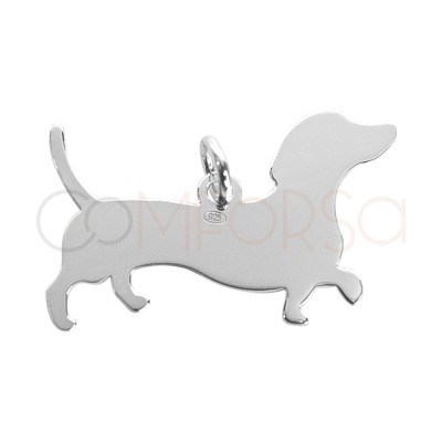 Pendentif silhouette Teckel 25 x 12mm argent 925