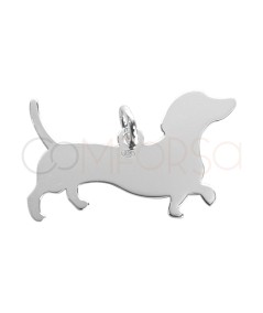 Pendentif silhouette Teckel 25 x 12mm argent 925