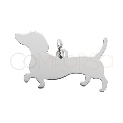 Pendentif silhouette Teckel 25 x 12mm argent 925