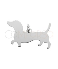 Pendentif silhouette Teckel 25 x 12mm argent 925