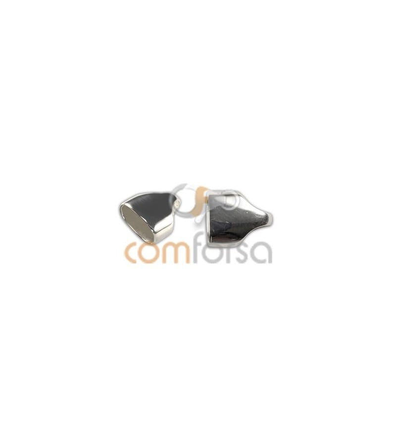 Embout ovale plat 8 x 4 mm argent 925