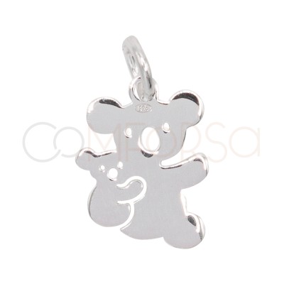 Pendentif Koala avec bébé 9 x 10mm argent 925