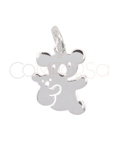 Pendentif Koala avec bébé 9 x 10mm argent 925