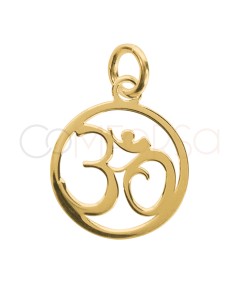 Pendentif Ohm 12mm argent 925 plaqué or