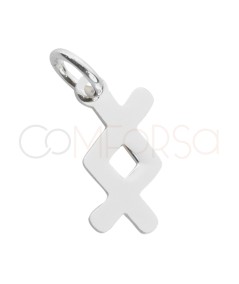 Pendentif rune Inguz  4.7 x 9.6mm argent 925