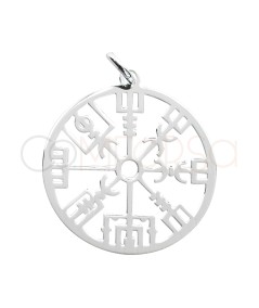 Pendentif boussole Vegvisir 20mm argent 925