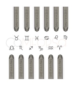 Tampons métalliques signes horoscopiques 3mm