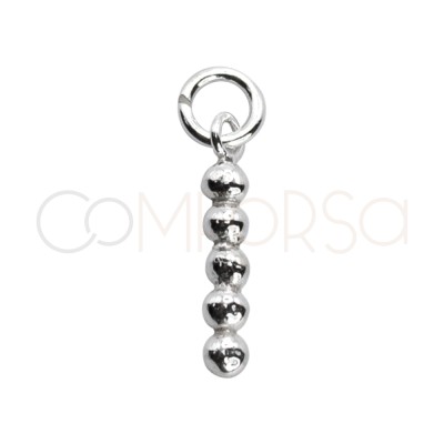 Pendentif 5 boules 2 x 12mm argent 925