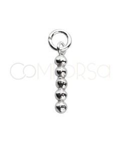 Pendentif 5 boules 2 x 12mm argent 925