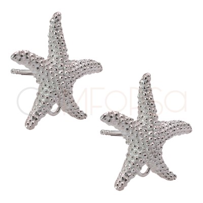 Boucles d'oreilles étoile de mer 18mm argent 925