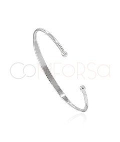 Bracelet boule semi plate 64mm argent 925