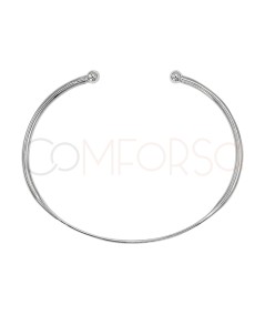 Bracelet boule semi plate 64mm argent 925