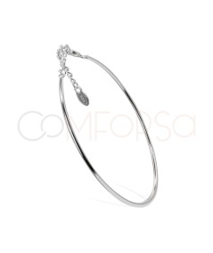 Bracelet rigide tube 16cm + 4cm argent 925