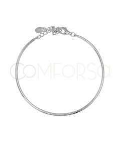 Bracelet rigide tube 16cm + 4cm argent 925