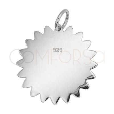 Pendentif soleil lisse 19.5mm argent 925