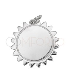 Pendentif soleil lisse 19.5mm argent 925