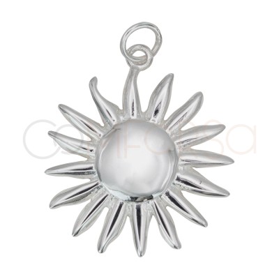 Pendentif soleil avec centre lisse 25mm argent 925