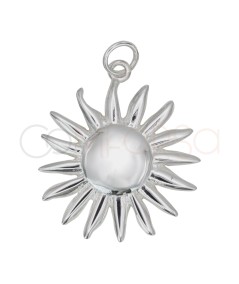 Pendentif soleil avec centre lisse 25mm argent 925