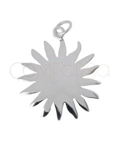 Pendentif soleil avec centre lisse 25mm argent 925