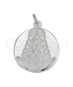 Pendentif rond “Virgen del Rocío” 18mm argent 925