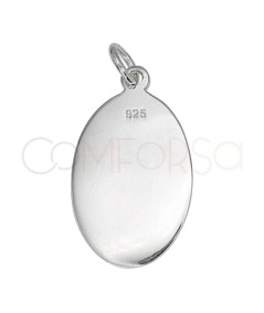 Pendentif ovale Virgen del Rocío 13 x 20mm argent 925