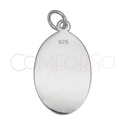 Pendentif oval Virgen de la Almudena 13 x 20mm argent 925