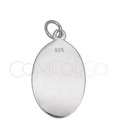 Pendentif oval Virgen de la Almudena 13 x 20mm argent 925