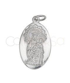 Pendentif oval Virgen de la Almudena 13 x 20mm argent 925