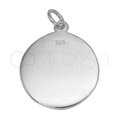 Pendentif rond Virgen de los Desamparados 18mm argent 925