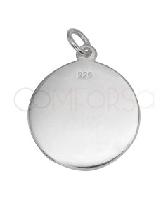 Pendentif rond Virgen de los Desamparados 18mm argent 925