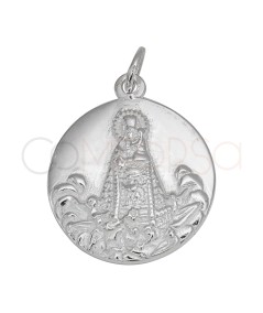 Pendentif rond Virgen de los Desamparados 18mm argent 925