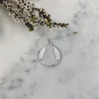 Pendentif rond “Virgen del Rocío” 18mm argent 925