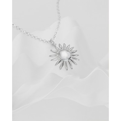 Pendentif soleil avec centre lisse 25mm argent 925