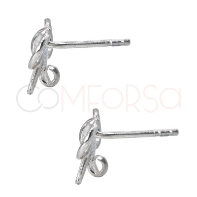 Apprêts de boucles d’oreilles boucle avec anneau 10 x 10mm argent 925