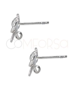 Apprêts de boucles d’oreilles boucle avec anneau 10 x 10mm argent 925