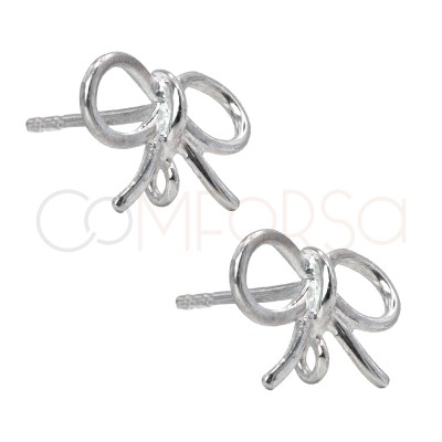 Apprêts de boucles d’oreilles boucle avec anneau 10 x 10mm argent 925