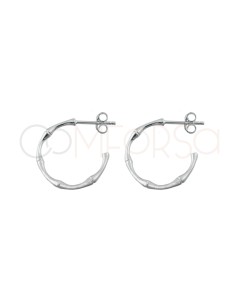 Créoles bambou 12mm argent 925 plaqué or