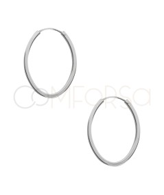 Créoles ovales de fil 18mm argent 925