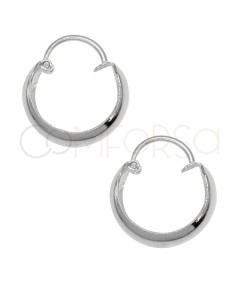 Créoles plates courbées avec crochet 14mm argent 925