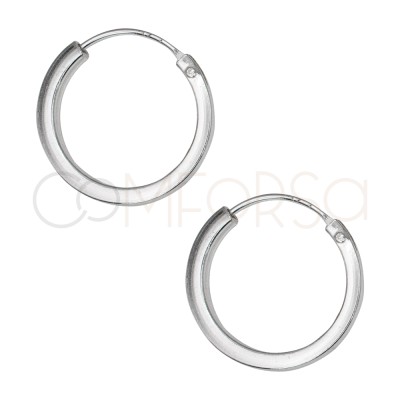 Créoles circulaires de fil 14mm argent 925