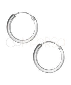 Créoles circulaires de fil 14mm argent 925