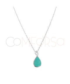 Collier larme turquoise argent 925