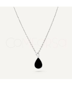 Collier larme onyx argent 925