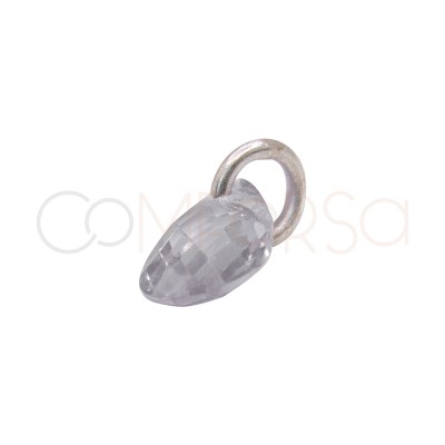 Pendentif larme flottante Crystal 6?mm argent 925