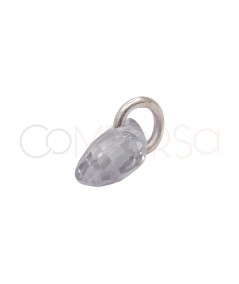 Pendentif larme flottante Crystal 6?mm argent 925