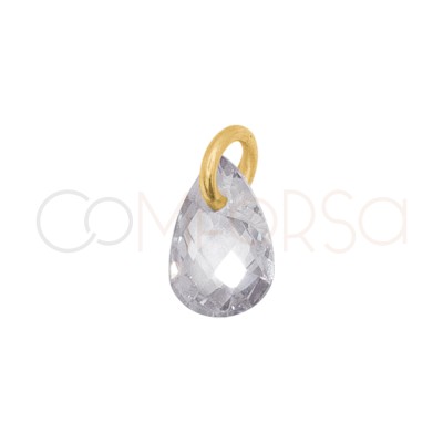 Pendentif larme flottante Crystal 6?mm argent 925